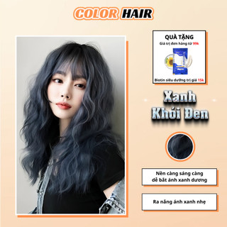 Nhuổm tóc Xanh Dương Đen Khói không gây khô sơ tóc sau nhuộm, thuốc nhuộm tóc Xanh Dương Đen Khói, thuốc nhuộm tóc xanh