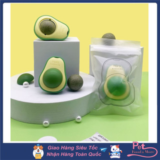 Viên Cỏ CATNIP Gắn Tường Xoay 360 Độ Hình Quả Bơ Cute