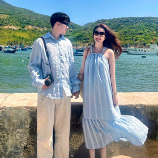 Set Bluesea đồ đôi gồm áo sơmi và váy DEARLUV