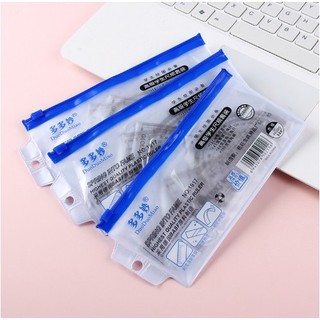 Bộ 4 món thước kẻ, thước đo độ đựng trong túi zip