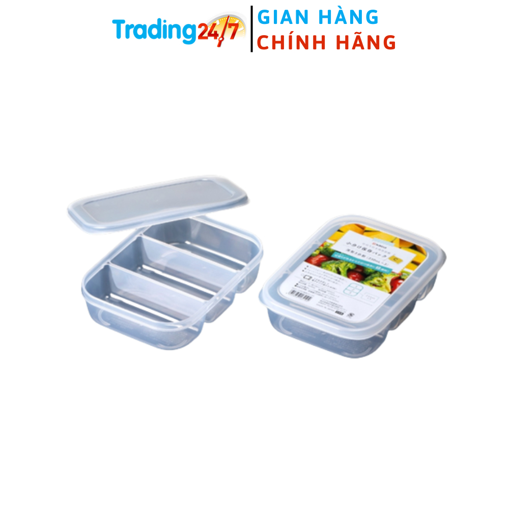 Hộp nhựa đựng thực phẩm chia 3 ngăn 820ml Nakaya Nội địa Nhật Bản