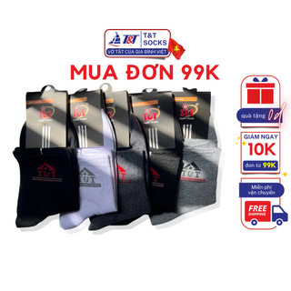 Vớ Tất Nam Cổ Trung Logo T&T SOCKS Nhiều Màu Thấm Hút Êm Ái Khử Mùi - NAM 401