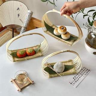 Khay tre, đĩa tre, giỏ tre tự nhiên trang tri decor, chụp ảnh
