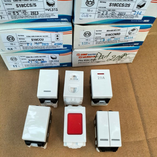 Hạt công tắc , ổ cắm , hạt báo điện Sino (model S18CC lắp mặt phẳng)
