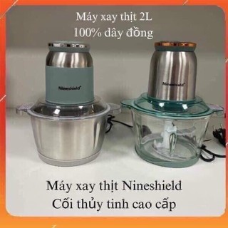 Máy xay thịt nineshield cối inox và thủy tinh - máy xay đa năng