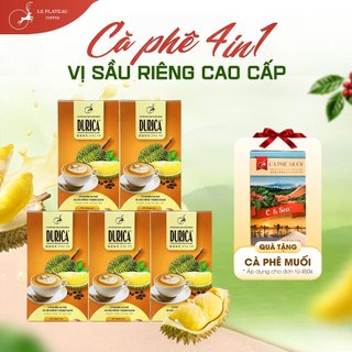 Combo 5 Hộp Cà Phê Sầu Riêng, Cà Phê Loại ĐẶC BIỆT THƠM NGON TIỆN LỢI - DURICA - LE PLATEAU COFFEE