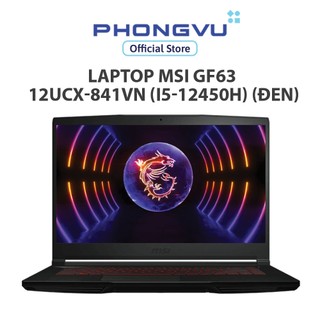 Laptop MSI GF63 12UCX-841VN (i5-12450H) (Đen) - Bảo hành 12 tháng