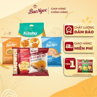 Bánh mì nhân mặn bảo ngọc bánh tươi chà bông, ruốc, bông lan sợi gà, burger vị thịt bò gà
