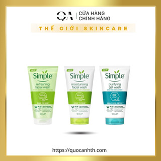 Sữa Rửa Mặt Simple Kind To Skin/Daily Skin Detox Làm sạch da & Cấp ẩm Anh Quốc 150ml