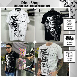 Áo phông nam dsq2 vảy sơn siêu đẹp - áo thun nam ds2 chữ dọc vảy sơn hàng cao cấp