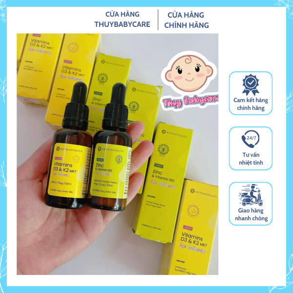 Vitamin D3 K2 MK7 Của Anh Quốc Dạng Giọt, Tăng Chiều Cao Cho Trẻ Sơ Sinh Và Cho Bé - 30ml