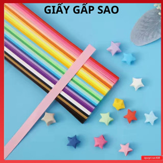  Giấy gấp sao 540 tờ dài 24cm giấy origami có nhiều màu dạ quang nhiều mẫu lựa chọn 