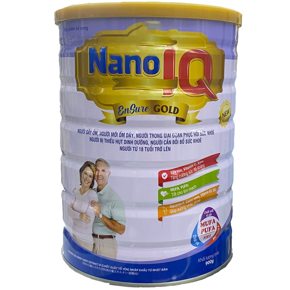Sữa dinh dưỡng, sữa cho người già Nano IQ Sure Gold 900g bổ sung vi chất khoáng chất duy trì sức khỏe