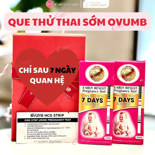 [CHE TÊN SP] Que Thử Thai 7 Ngày OvumB Phát Hiện Thai Sau 7 Ngày Quan Hệ, Độ Nhậy Cao, Bản To - Hộp 1 Que