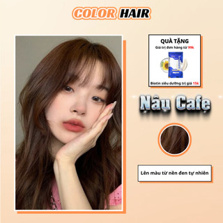 Nhuộm tóc Nâu Cà Phê - Nâu Cafe bảo vệ không gây khô sơ tóc, thuốc nhuộm tóc Nầu Cafe, thuốc nhuộm tóc nâu