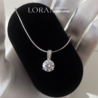 Dây chuyền bạc s925 mặt đính đá lora halo thời trang thanh lịch
