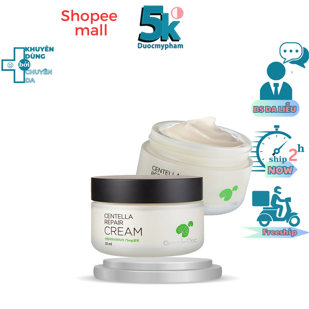 Kem Dưỡng Rau Má GoodnDoc & Fixderma - Dưỡng Ẩm Phục Hồi Da Cream 50ml