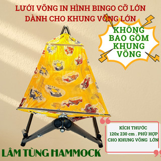 [RẺ VÔ ĐỊCH] Võng lưới cán thép người lớn 2 lớp in hình Bingo các màu dễ thương, ngộ nghĩnh