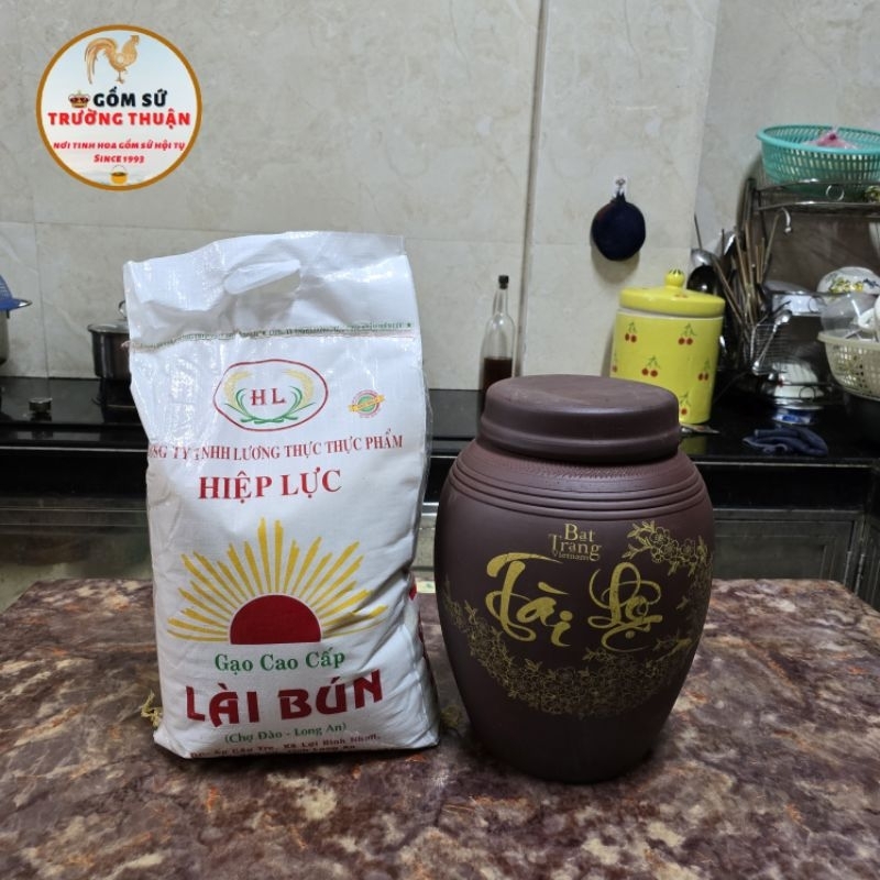 Hũ Sành Đựng Gạo Bát Tràng *Tài Lộc* 10kg,16kg,25kg ⚡️BAO BỂ VỠ⚡️