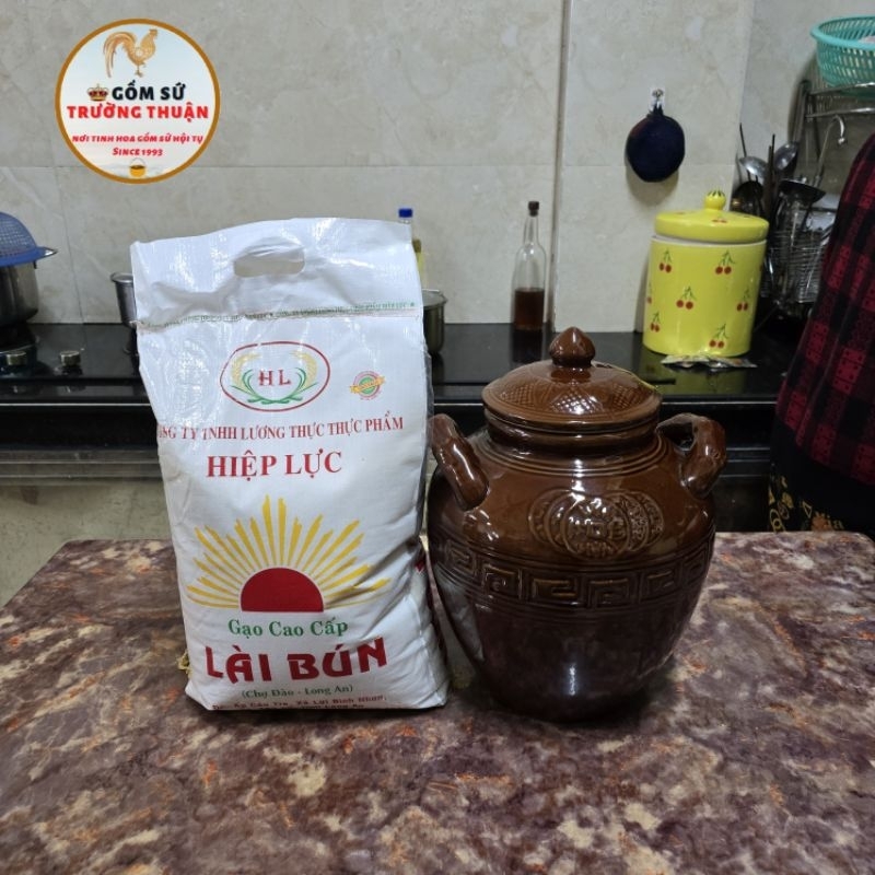 Hũ Sành Đựng Gạo Bát Tràng Kim Tiền 10kg,20kg,30kg ⚡️BAO BỂ VỠ⚡️