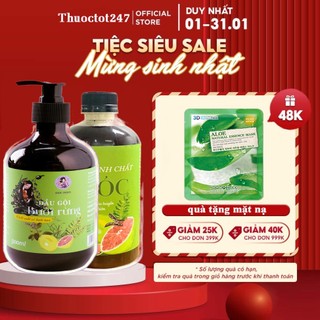 Combo mọc tóc nhanh dài - Dầu gội bưởi rừng và ủ tóc Mộc Nhan