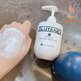 Sữa Tắm Dưỡng Trắng Da Body Glutanex Whitening In Shower Body Cream 300ml - Kem tắm kích trắng cấp tốc, chống nhăn da