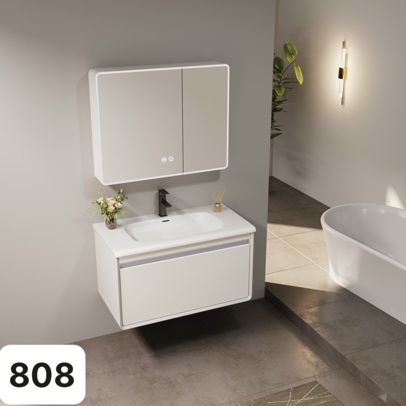 TỦ CHẬU LAVABO GƯƠNG LED CẢM BIẾN 808