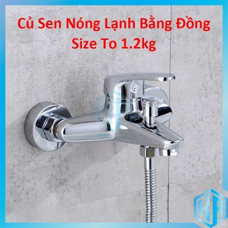Củ Sen Tắm Nóng Lạnh Bằng Đồng, Củ Sen Tắm Đồng Thau Size To 1.2Kg Mạ Niken Màu Bạc Cao Cấp Phù Hợp Với Mọi Loại Dây Sen