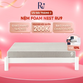 Nệm Foam Cao Cấp Nest Ru9 15cm - Màu Xám | 2 Lớp Foam Nâng Đỡ | Bao Gồm 6 Kích Thước | 100 Đêm Ngủ Thử
