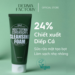 Sữa rửa mặt diếp cá Derma Factory Houttuynia Cordata 24% Cleansing Foam