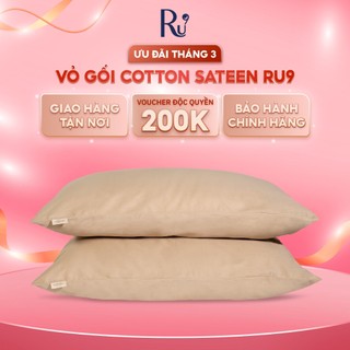  Bộ Vỏ Gối Cotton Sateen Ru9 Cao Cấp, Mềm Mịn Thoáng Khí Giúp Ngủ Ngon, Nhiều Kích Thước - Nhiều Màu Sắc