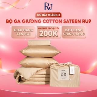  Bộ Ga Giường Ru9 Cotton Sateen 100% Cotton Tự Nhiên - 6 Kích Thước - Phiên Bản Mới Nhiều Màu Sắc