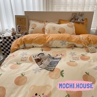 [VẢI SIÊU ĐẸP] BỘ CHĂN GA GỐI COTON POLY TRÁI CAM CỰC XINH, GA GIƯỜNG ĐẸP