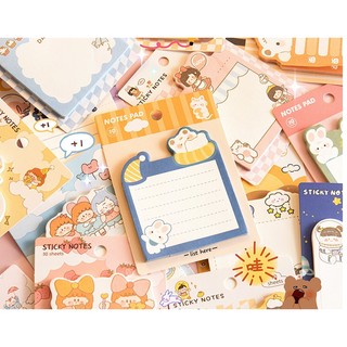 Giấy note ghi chú hoạt hình 30 tờ nhiều mẫu dễ thương