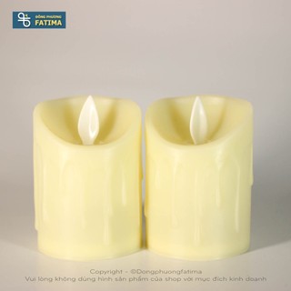 2 Cây Nến Điện Tử Giọt 5X7cm [Hình Ngẫu Nhiên - Không Cần Pin] - Nến Điện Công Giáo Đông Phương Fatima (NCDS-0151)