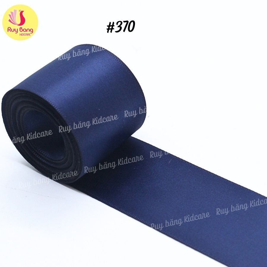 Ruy băng satin loại đẹp lụa bóng 2 mặt tone xanh- Cuộn 5m