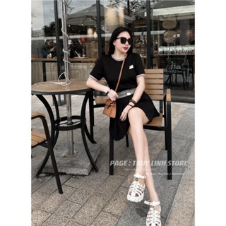 Set Bộ Đồ Nữ Áo Thun Dáng Crt Phối Viền Miu Miu Mix Chân Váy Xếp Ly Siêu Xinh Freesize