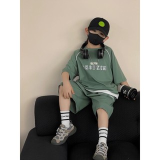 Bộ cotton tay nối bé trai