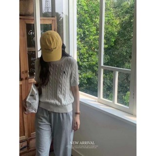 Áo len ngắn tay vặn thừng nữ