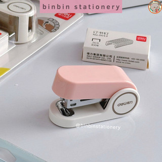 Dập kim Deli màu macaron kèm kim bấm, thiết kế nhỏ gọn DK