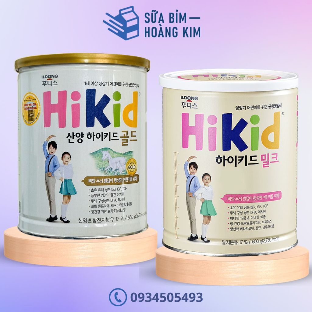 Sữa Hikid - hương sữa dê Hàn Quốc mẫu mới, sữa công thức 650g