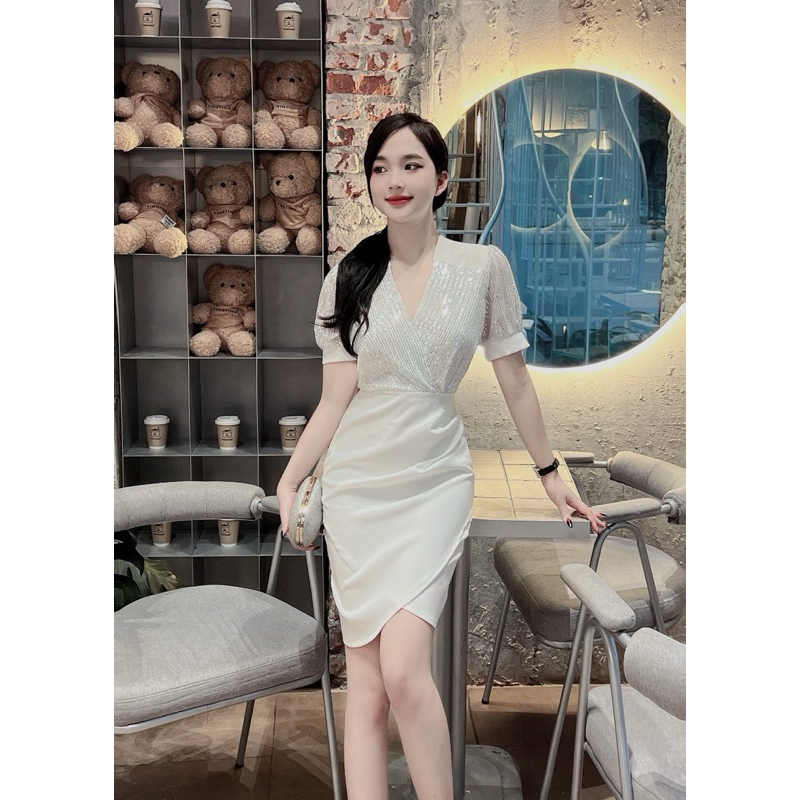 Váy body cổ chữ V sang chảnh cho dân công sở mã v88 (Hàng Hot bản gới hạn) - Hàng thiết kế | BigBuy360 - bigbuy360.vn