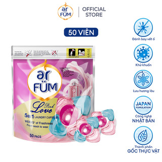  Viên giặt xả arFUM 5 trong 1, tinh dầu nước hoa lưu hương lâu 16 tuần, khử khuẩn 99% - (50 viên)