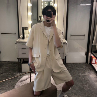 Áo Blazer Tay Ngắn Nam Mùa Hè 2 Lớp Kiểu Dáng Vest Nam Bigsize Rộng Tay Lỡ