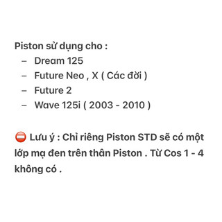 Trái Piston Future Neo 125 ( STD / Cos 1 , 2 , 3 , 4 ) . Honda Thái Lan