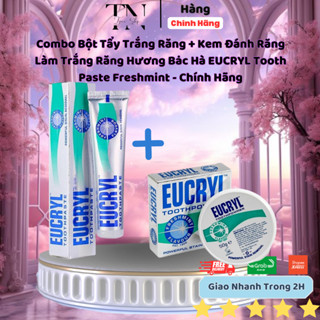 [ Chính Hãng ] Combo Bột Tẩy Trắng Răng + Kem Đánh Răng Làm Trắng Răng Hương Bạc Hà EUCRYL Tooth Paste Freshmint