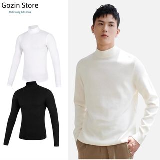 Áo Len Nam Cổ Lọ GOZIN STORE Lông Cừu Dài Tay Dày Dặn Mềm Mịn Cực Ấm Kiểu Dáng Hàn Quốc
