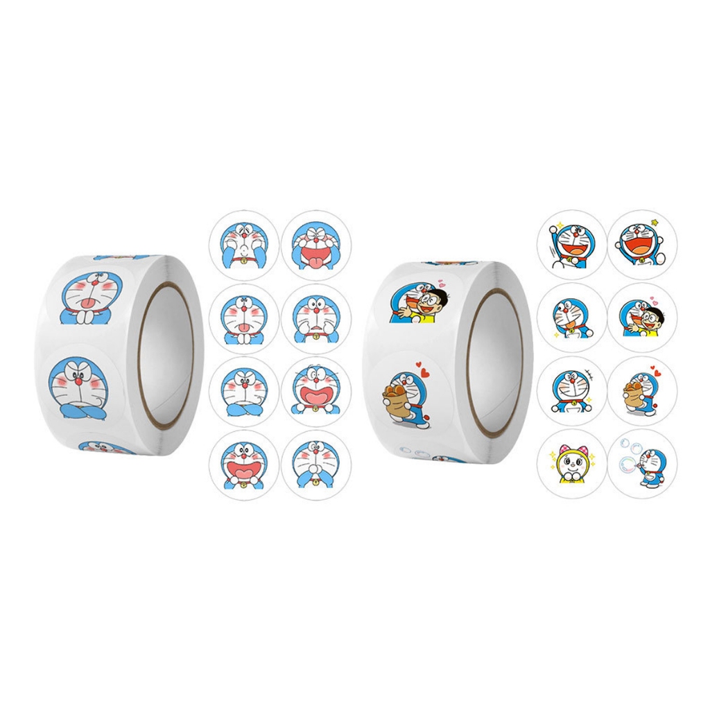 Cuộn 500 tem Sticker Doraemon dễ thương cho bé  - 2.5cm