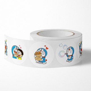 Cuộn 500 tem Sticker Doraemon dễ thương cho bé  - 2.5cm