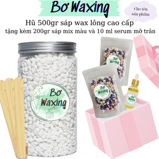   Tặng 200gr sáp mix+10ml serum  Hũ 500gr sáp wax lông nóng cao cấp tặng kèm 200gr sáp mixmàu 10ml serum mỡ trăn che tên  